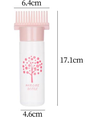Perfeclan Roots Comb Bottle Hair Dye Bottle Brush Empty Perming Tools Bottle for Salon Home Barbershop Pink - Buy Online on GoSupps.com