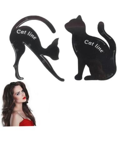 2PCS Cat Eyeliner Template Premium PVC Material Smoky Eyes Makeup Applicators Cat Shaped Eye Liner Guide Stencil Tool For Makeup Beginnereyeliner stencil - Buy Online on GoSupps.com