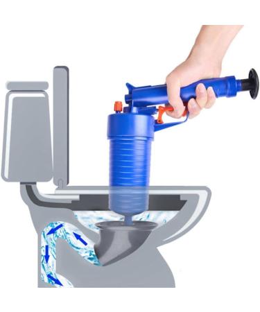 Glimpsesun Blue Drain Clog Remover with 4 Suction Cups High Pressure Exhaust Bathroom Kitchen Clogged Pipe Tub Cleaning Blue - Buy Online on GoSupps.com
