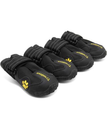 Mokcci Truelove Waterproof Dog Boots - Reflective Strap Paw Protection Shoes for Small Medium & Large Dogs (4 Pack) - Black - Buy Online on GoSupps.com