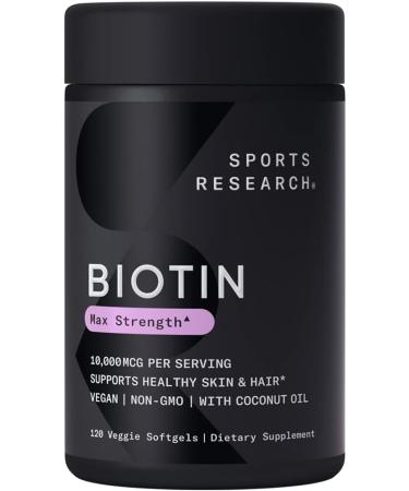 Sports Research Biotin 10,000 - 120 Mini-Veggie Softgels