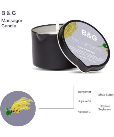 B & G Massage Candle - 6.5oz Aromatherapy Scented Candle | Luxurious Intimacy Relaxation | Bergamot Essential Oil Body Massage Candle - Buy Online on GoSupps.com