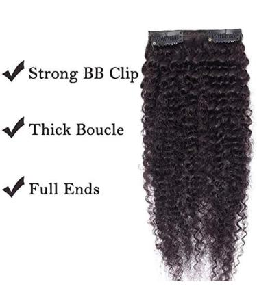 18" Afro Kinky Curly Clip in Human Hair Extensions DOUBLE WEFT #1B Natural Black (120g) - Buy Online on GoSupps.com