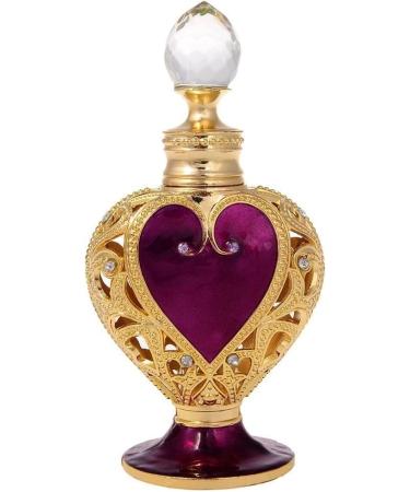 DNCG Perfume Refillable Bottle Portable Perfume Atomiser Heart Shape Enameled Empty Refillable Perfume Bottle Purple