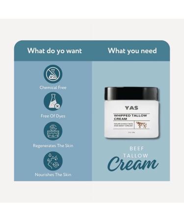 100% Grass Fed Beef Tallow Moisturizer - Organic Non-Toxic & Vegan - 2 oz Face & Body Cream | Natural & Chemical-Free - Buy Online on GoSupps.com