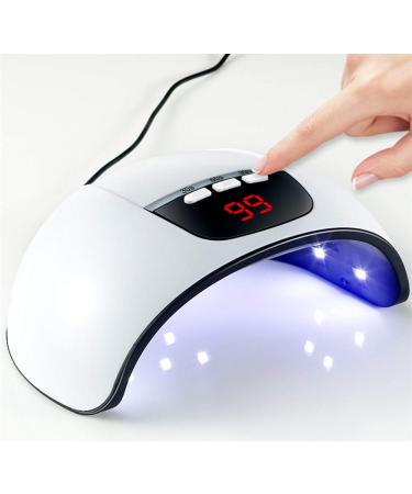 SoulQ UV LED Nail Lamp USB Power 45W Intelligent Induction Nail Dryer LCD Display Nail Lamp with 3 Timer Setting Professional Nail Art Tools for Gel Polish (White)