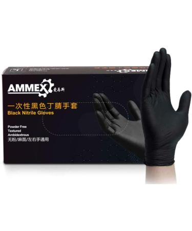 Industrial Nitrile Gloves - 5 mil Latex Free Powder Free Diamond Texture Disposable Large 100pcs