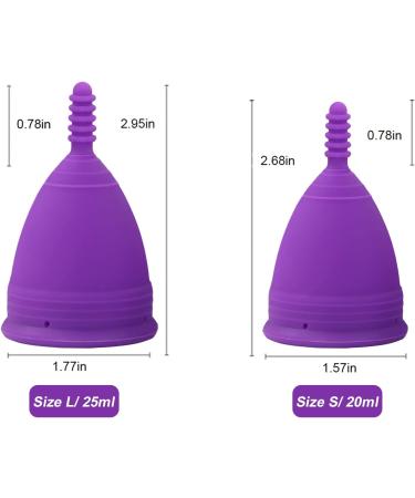 M Muncaso Menstrual Cup 2-Pack | Soft & Flexible Medical Silicone Reusable Menstruation Cup - Purple - Buy Online on GoSupps.com