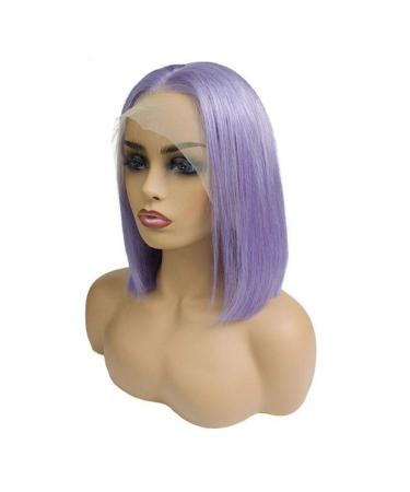 10 Light Purple Bob Wig Lace Front 13x6x1 Lilac Virgin Human Hair Bob Wig - 150% Density - Pre Plucked - Natural Hairline - Can be Colored - 10 Inch - Buy Online on GoSupps.com