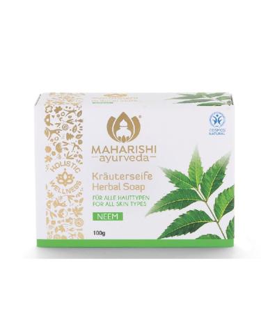 Maharishi Ayurveda Neem Soap Herbal Soap Pure Vegetable Natural Clean 100g Bar Pack of 1 100 g (1 Pack) Neem