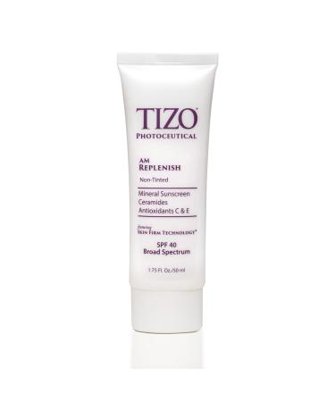 TIZO Photoceuticals Am Replenish Non-tinted Facial Mineral Sunscreen SPF 40  1.75 oz