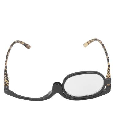 Cosmetic Glasses with Flip Down Lens Rotating Makeup Reading Glasses with Case Eye Glasses for Putting on Makeup (+3.50)