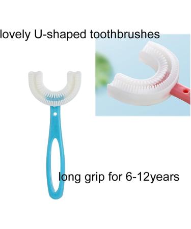 SATIS Silicone U-shaped Manual Toothbrushes for Kids 6-12 Years - 2PCS Training Toothbrushes - Buy Online on GoSupps.com