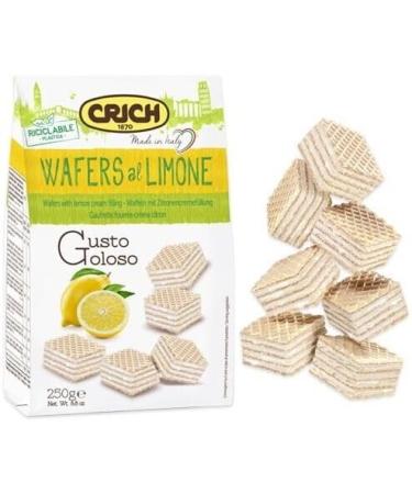 Crich Wafers with Lemon Cream waffle with lemon cream sweet biscuits 250 g + 1 can of peach yoga iced tea 330 ml - Buy Online on GoSupps.com
