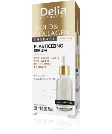 Delia Cosmetics Gold & Collagen Therapy Elasticity serum Vitality Nutrition Colloidal Gold Red Clover Extract Collagen 30 ml
