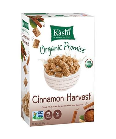 Kashi Organic Promise Cereal, Cinnamon Harvest Whole Wheat Biscuits, 16.3 Ounce Boxes (Pack of 4) by Kashi
