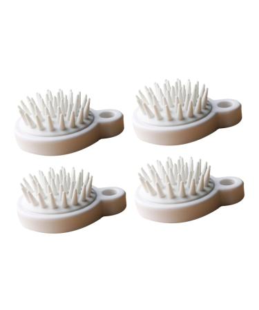 Frcolor 4 piece of hair washing shampoo brush for the scalp banana hair clips pink cleaning scrubber hair shampoo scrubber massage brush healthcare clothes white