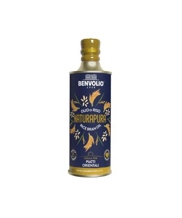 Pure Natural Non GMO Rice Oil - 500 ml, Benvolio 1938 - Rice Bran Oil with Organic Ginger Extract, Ideal for Frying
