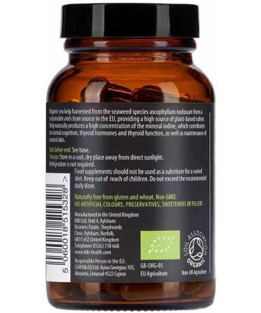 KIKI Health Organic Sea Kelp Capsules 500mg - High Iodine, Plant-Based, No Fillers - Buy Online on GoSupps.com