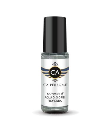 CA Perfume Impression of Aqua Di Giorgi Profondo For Women & Men Replica Fragrance Body Oil Dupes Alcohol-Free Aromatherapy Sample Travel Size Long Lasting Attar Roll-On 0.14 Fl Oz/4ml-X1