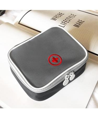 Easy Carry Mini Medicine Container - Travel-Friendly Multi-Pocket Design - 13x10x4cm - Gray - Buy Online on GoSupps.com