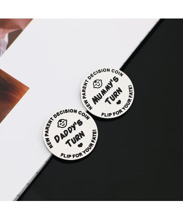 New Parent Decision Making Coin - Funny Gift for First-Time Moms and Dads | Silver Mother's Day and Father's Day Present - Buy Online on GoSupps.com