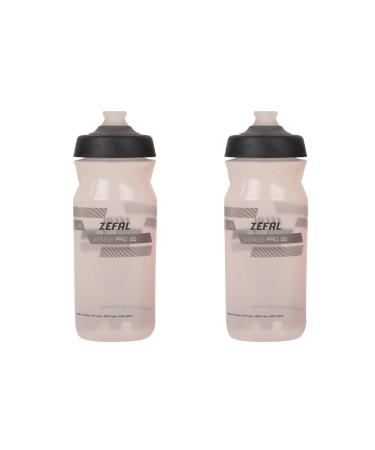 ZEFAL Pack Sense Pro 65 - Double pack of bicycle bottles - Premium waterproof bicycle bottle - Transparent-Grey - 2 x 650 ml