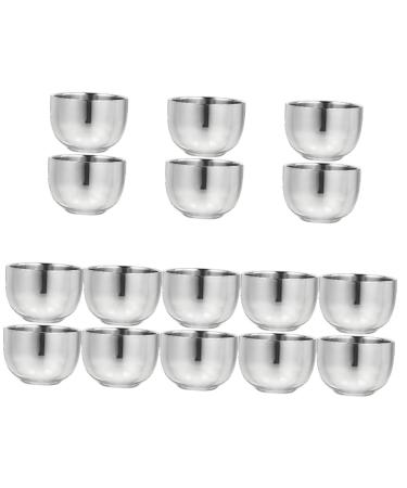 Minkissy 16 Stk of shaving soil bowl shaving peel made of stainless steel shaving cup of metal shaving shaver -soap cup foam shell gift tools man smooth brush holder stainless steel 7.4x7.4cmx8pcs silverx8st