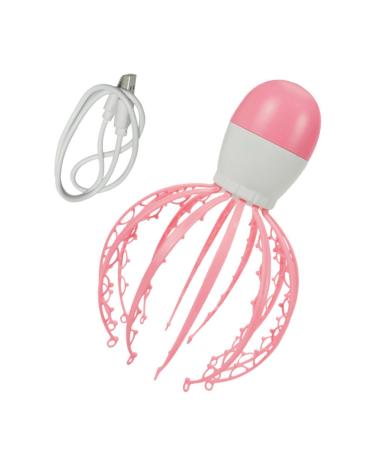 Beavorty massager hand head massage tingling scalp scratches usb-head scalp- tool therapeutic head scratch head guasha-scratch electrical baby octopus tools ABS rosa