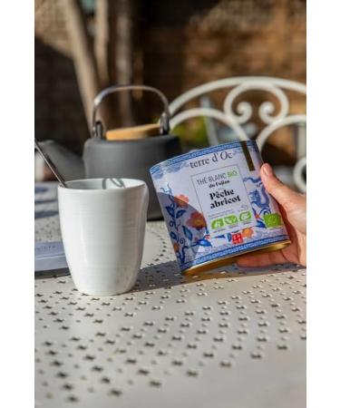 terre d'Oc - Organic White Tea from Fujian - Apricot Peach Flavor - Metal Box - Loose Tea - Gift Idea - 40g - Buy Online on GoSupps.com