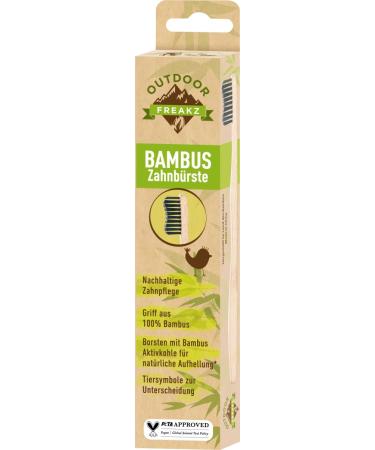 Vegan Toothbrush Bamboo Medium 1 Count (Pack of 1)