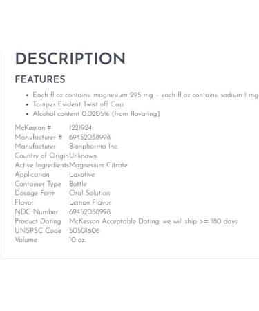 10 oz Magnesium Citrate Solution | Fast-Acting Liquid Supplement - Buy Online on GoSupps.com