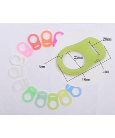 10-Piece Silicone Button Ring & Pacifier Holder Clip Adapter for Babies | Transparent Pacifier Chains - Buy Online on GoSupps.com
