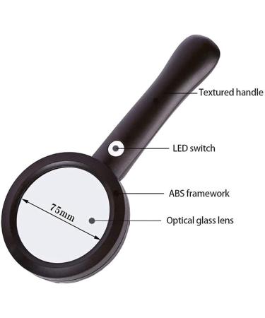 Spacmirrors Magnifying Glass Rechargeable USB Charging Inspecting Coins & Jewelry Magnifying Glass with 9 LED Light Magnifier - Buy Online on GoSupps.com