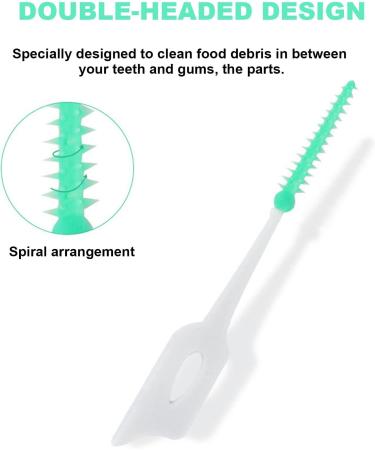 TSHAOUN 200 Interdental Brushes with Storage Box | Soft Silicone Dental Floss Sticks for Oral Care | Portable Green Interdental Cleaning Tools - Buy Online on GoSupps.com