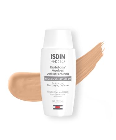 ISDIN Eryfotona Mineral Sunscreen SPF 50+ UVA/UVB Zinc Oxide 3.4 Fl Oz, Eryfotona Ageless Tinted Sunscreen - Buy Online on GoSupps.com