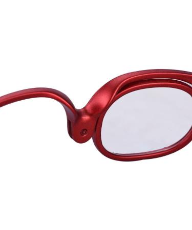 Buy Sonew Make-Up Glasses with Magnification - Rotatable Unique Lens for Enlarged Eyes | Essential Beauty Tool for Women (Red 150) - Buy Online on GoSupps.com