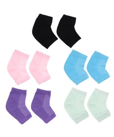 FOMIYES 5 Pairs Dry Cracked Heels Socks Moisturizing Open Toe Socks Boat Socks Foot Socks Anti Crack Heel Socks Heel Anti-Crack Socks high Heel Socks Gel Socks Soft Men and Women Dry Skin