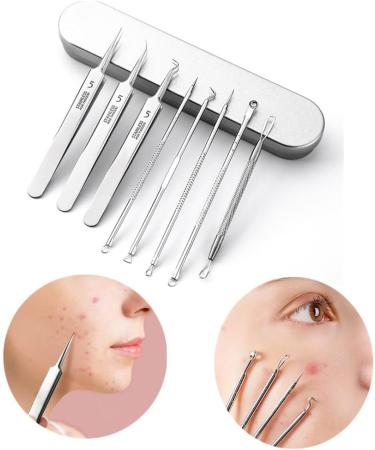 Blackhead Remover Tool 8 Pcs Pimple Popper Tool Kit Blackhead Extractor for Face Nose Comedone Zit Acne Whitehead Pores Blemish Fat Granules Stainless Steel Facial Skin Care Kit - Buy Online on GoSupps.com