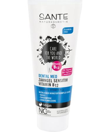 SANTE Toothpaste Vitamin B12 (6 x 75 ml) minty-sweet taste organic toothpaste vegan fluoride-free natural cosmetics