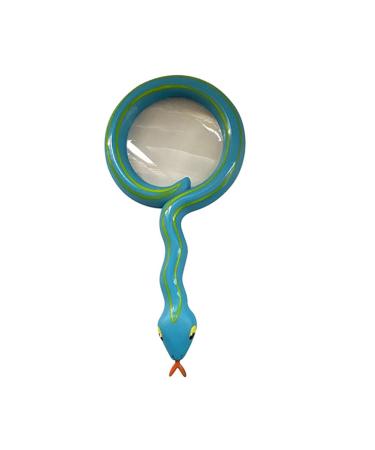 Cute Flower Glass with Shatterproof Lens Children Holding Glass 4XMagnifier Kids Gift Large Glass Handheld Reading Magnifier Blue Snake Magnifyin