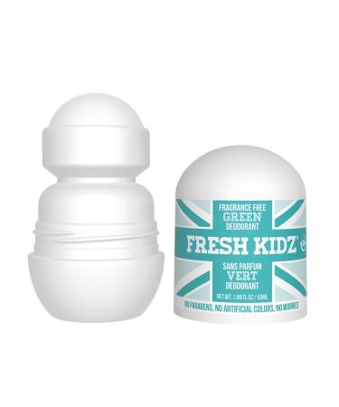 Fresh Kidz Roll On Deodorant for Kids and Teens - Baking Soda and Aluminum-free 24 Hour Protection for Sensitive Skin - Unscented "Green" 1.86 fl.oz. (3 Pack) 1.86 Fl Oz (Pack of 3) - Buy Online on GoSupps.com