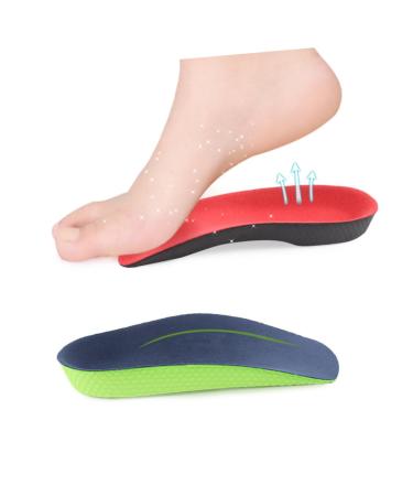 FRCOLOR 1 Pair Foot Care Insoles Walking Hiking Insoles High Arch Shoe Insert Sports Shoe Pads Orthotic Insoles Shoe Inserts Flat Arch Plantar Shoe Cushions Absorb Sweat Half Pad Green M