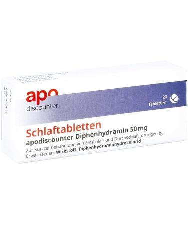 Buy Apodiscounter Diphenhydramine 50mg Sleeping Pills - 20 Pcs - Fast International Shipping - Buy Online on GoSupps.com