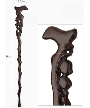 Wooden Walking Stick Solid Cane Solid Wood Elderly Walking Stick Walking Stick Ebony Carved Elderly Walking Stick Walking Stick - Buy Online on GoSupps.com