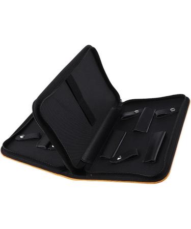 Leather Scissors Salon Hair Barber Shear Hairdressing Holder Pouch Case Bag Simple Classical Style Double Layered Design - Yellow 26 x 17cm - Buy Online on GoSupps.com