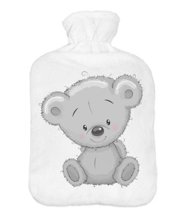 Hot water bottle with sweater cover 2 litres bed bottle with beautiful fleece print cover rubber hot water bottle with lid bear 5 092 grass