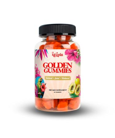 LALOLA Golden Gummies Turmeric & Ginger with Black Pepper Supports Joints Skin Radiance & Whole-Body Balance Gluten Free & Non-GMO