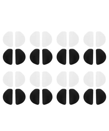 Exceart 20 pairs of D-shaped nose pads made of silicone glasses pad glasses nose nose piece glasses nose bridge holder repair set for glasses anti-slippad pebbles plates glass