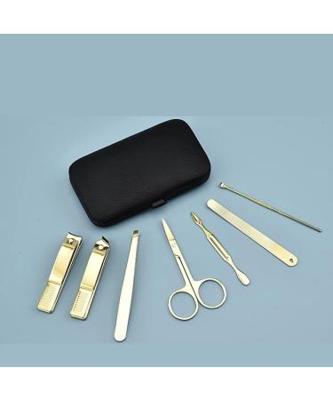 Nail Clippers Set Manicure and Nail Clippers Set with Built in Nail File Personal Care and Home Use 7 Pieces Black - Buy Online on GoSupps.com